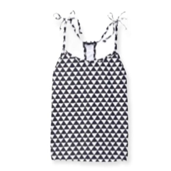BILLABONG GIRLS SWIM TANKINI HALTER TOP BLACK WHITE GEO PRINT SIZE 14 - Picture 1 of 7